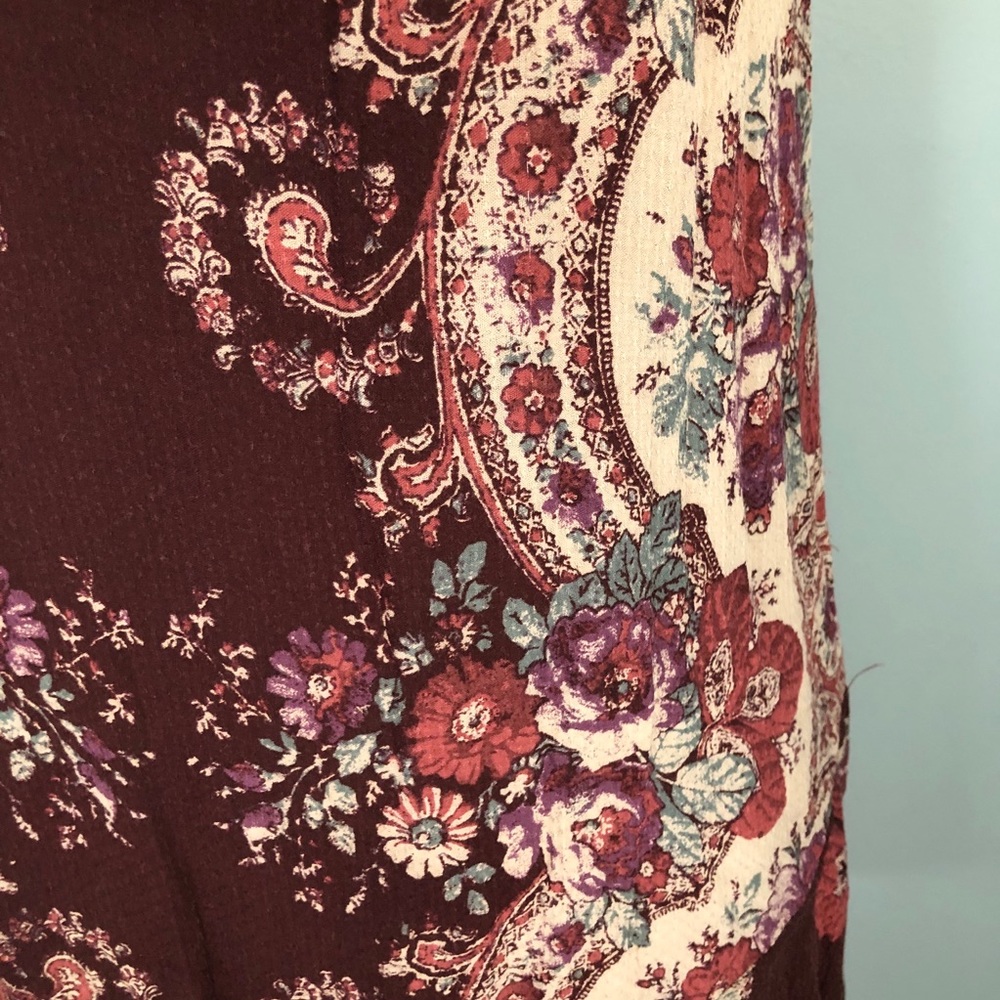 Free People Paisley Maroon Slip Dress - Picture 5 of 9
